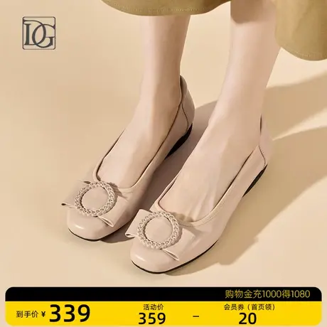 【头层牛皮】浅口单鞋女平底春夏2023年新款软底软皮一脚蹬妈妈鞋商品大图