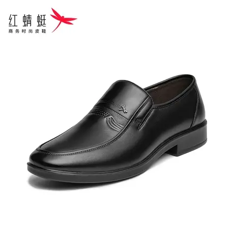 红蜻蜓男鞋春夏休闲皮鞋男士真皮商务正装软皮软底中年爸爸鞋子男商品大图
