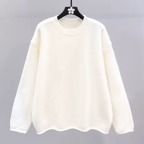 日系温柔风软糯套头毛衣女秋冬2023新款宽松慵懒风高级感针织上衣图片