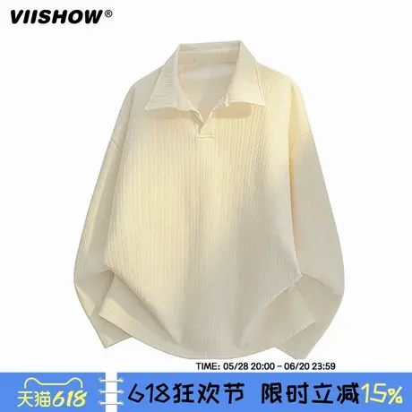 VIISHOW美式POLO衫翻领卫衣男士2025春季新款潮牌休闲长袖上衣服图片