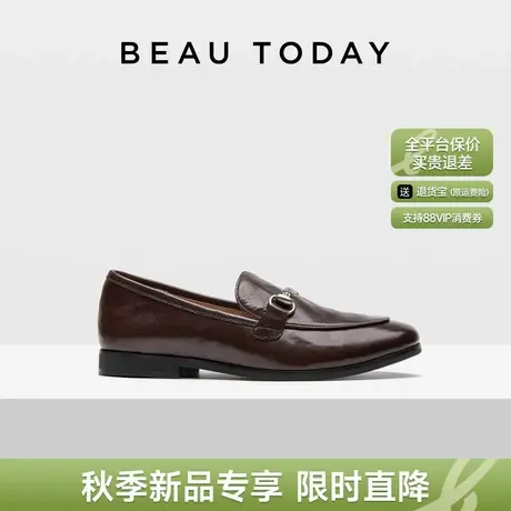 BeauToday平底乐福鞋女款夏季新款复古英伦风小皮鞋真皮软底单鞋图片