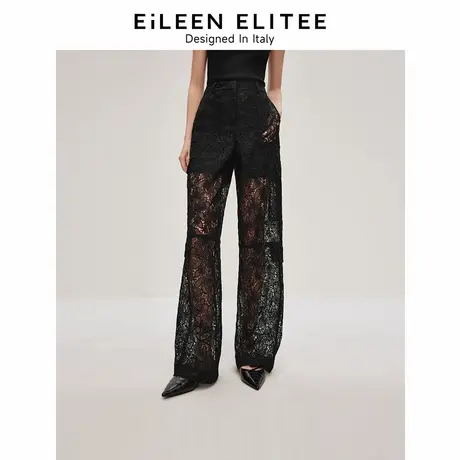 朗姿欧洲EiLEEN ELITEE复古蕾丝宽松长裤女2024年夏季新款休闲裤商品大图