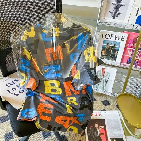 2023年春夏季新款ins潮设计感小众情侣女装正肩辣妹上衣服短袖t恤商品大图