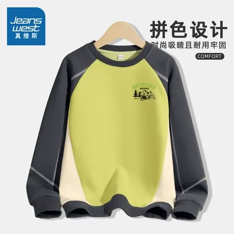 真维斯童装男童卫衣春秋款2025新款男孩时尚薄款运动上衣儿童秋装图片