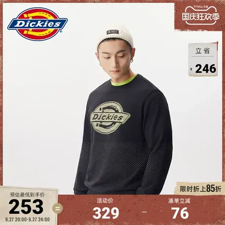 Dickies商场同款23新款秋冬Logo印花毛圈布圆领美式卫衣图片
