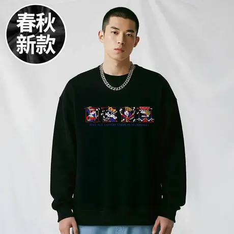 【大码男装】200-300斤大码男装潮男士加肥加大码圆领卫衣春秋季商品大图