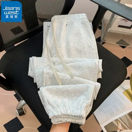 NR真维斯男生秋季新款潮牌宽松束脚运动卫裤休闲裤垂感男士长裤子商品大图