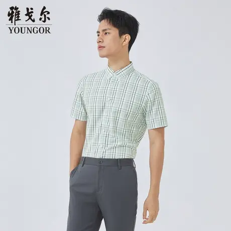 雅戈尔奥莱 商场同款男士短袖衬衫新款官方正品商务休闲短袖衬衫商品大图