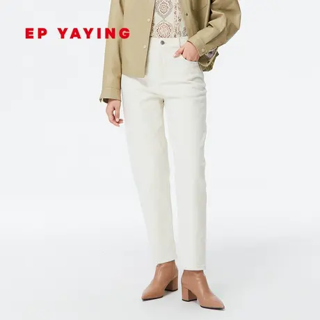 EP雅莹女装 弹力高腰小直筒显腿型舒适棉牛仔裤 商场同款6609A图片