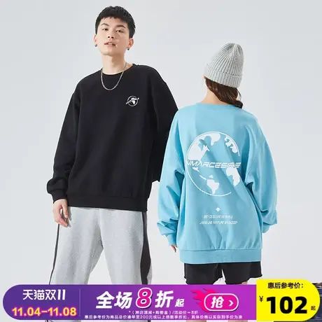 唐狮2022春季新款情侣卫衣男女圆领宽松情侣装无帽外套潮酷ins图片