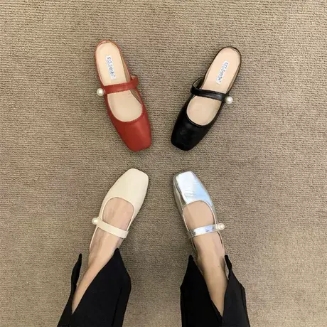 包头半拖鞋女士夏季外穿2023网红爆款一脚蹬懒人平底凉拖鞋子法式商品大图