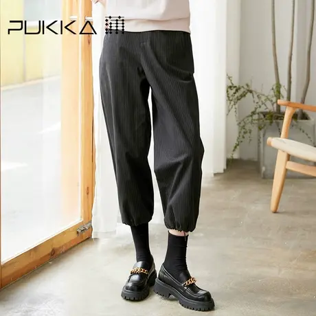 蒲PUKKA 女装棉麻休闲裤秋冬装设计感时尚女裤子商场同款图片