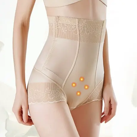 高腰收腹打底裤女短裤无痕蕾丝产后安全裤防走光夏大码收腰塑身薄商品大图