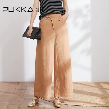 蒲PUKKA 女装棉麻休闲裤2023春装新款设计感原创阔腿裤商场同款商品大图
