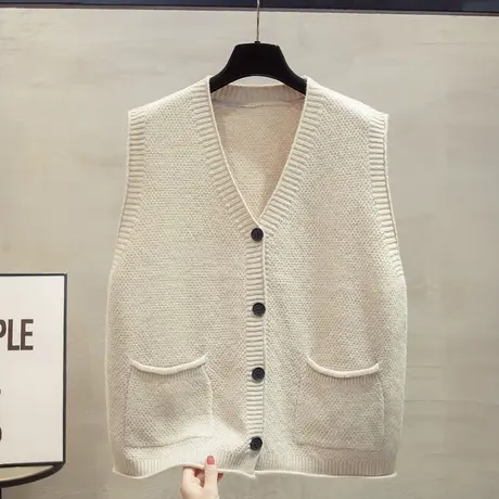 v领针织开衫马甲背心女2023秋装新款宽松外穿马夹外搭毛衣坎肩潮商品大图