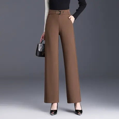 时尚阔腿裤高腰休闲裤韩版通勤显瘦长裤秋冬季2023新款气质直筒裤图片