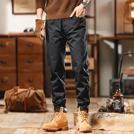 裤子男款春秋冬束脚工装裤男士休闲裤多袋大码长裤时尚运动男装商品大图