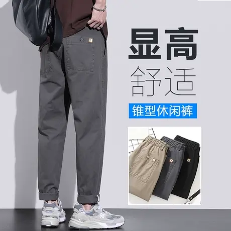 夏季男裤潮牌纯棉九分休闲裤男士直筒宽松工装裤子男款春季春秋款商品大图