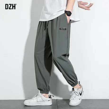 男士休闲冰丝男裤夏季薄款9分裤束脚裤男裤2024新款九分裤运动裤商品大图