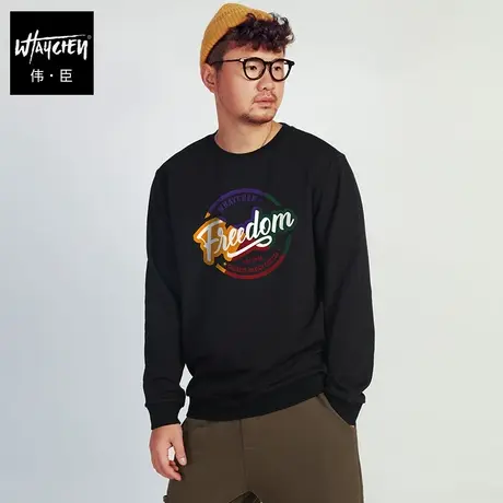 伟臣大码男装加肥加大男卫衣胖子春秋男士秋季套头衫运动衫印花商品大图