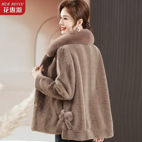 妈妈冬装外套洋气貂绒大衣女2023新款颗粒绒羊剪毛皮草中老年秋冬商品大图