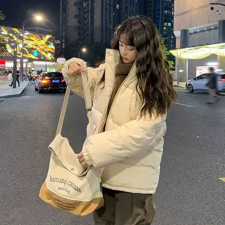 唐狮棉服女新流行冬季外套小个子棉衣加厚保暖连帽面包服棉袄学生图片