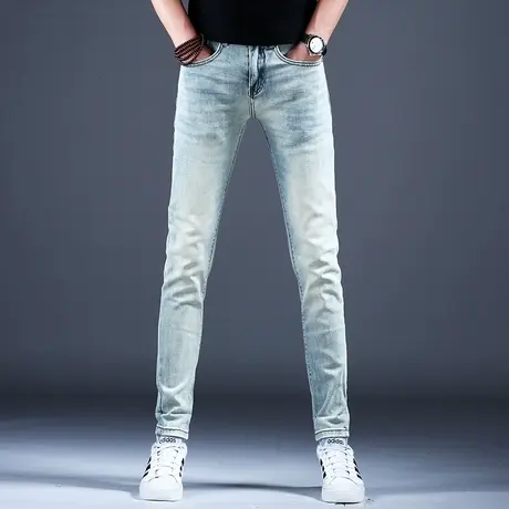 春秋季新款高端潮牌牛仔裤男款弹力百搭2024裤子小脚修身休闲长裤商品大图