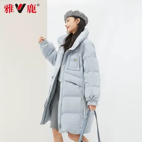 雅鹿旗舰店中长款2022年新款羽绒服女款冬季立领茧形加厚保暖外套图片