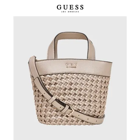 【38上新季】GUESS新品女士亮色高街肌理水桶型单肩包商品大图