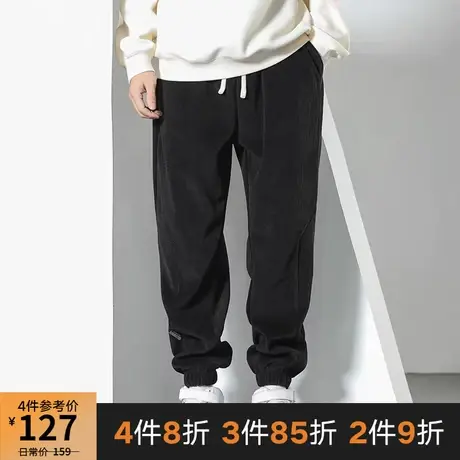 GxxH个性潮牌男装秋冬加厚加肥加大码个性休闲宽松束脚长裤200斤商品大图