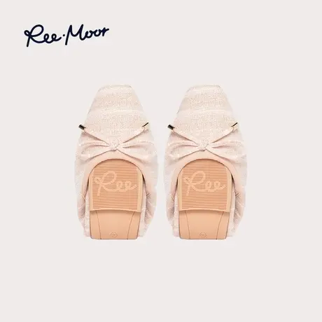 REEMOOR睿慕2024年春夏新款蛋卷鞋撞色浅口平底鞋蝴蝶结单鞋女鞋商品大图
