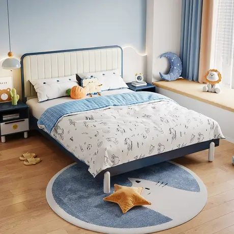 全友家居现代简约板式床青少年卧室单人床儿童软靠双人床121339K商品大图