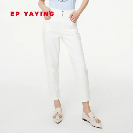 EP YAYING雅莹女装 高腰直筒纯棉九分牛仔裤 商场同款6611A图片