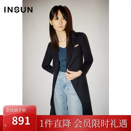 【奥莱专享】恩裳COVER初冬直身型100%绵羊毛高支轻薄毛呢外套商品大图