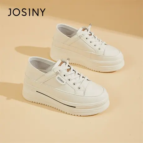 Josiny/卓诗尼帆布鞋女2024新款春季舒适一鞋两穿休闲透气板鞋子商品大图