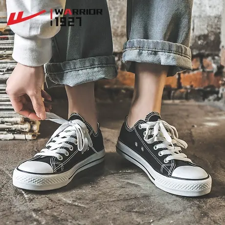 回力帆布鞋女鞋子女黑色低帮布鞋2023新款百搭运动休闲鞋板鞋女款商品大图