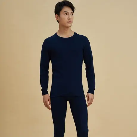 三枪棉男士秋衣秋裤套装薄款基础棉毛衫防寒保暖内衣冬季23701图片