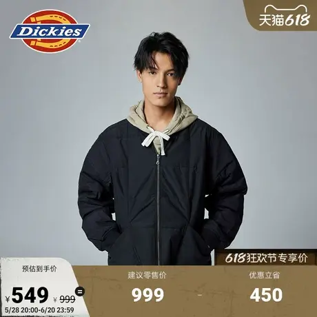 Dickies秋冬大口袋宽松休闲保暖绗缝薄棉夹克棉服外套 男女情侣图片