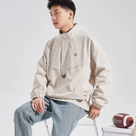唐狮春季新款半开胸外套男户外休闲立领时尚外套男士春秋拉链外套图片