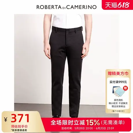 [绵羊毛]ROBERTA诺贝达男装男士休闲裤春季新款商务纯色直筒裤男商品大图