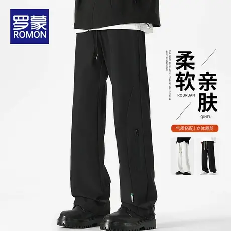罗蒙登山冲锋裤男士2025新款直筒宽松美式工装裤运动休闲男生裤子商品大图