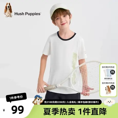 暇步士童装男童短袖T恤2025夏装新款大童宽松半袖儿童透气圆领衫图片