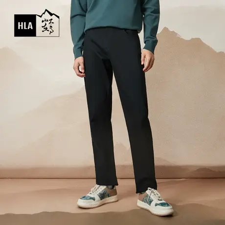 HLA/海澜之家仿牛仔休闲裤秋季新款循迹山不在高宽松直筒裤子男士商品大图
