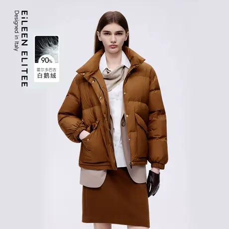 朗姿欧洲EiLEEN ELITEE霍尔多巴吉鹅绒立领羽绒服2025年冬季新款商品大图