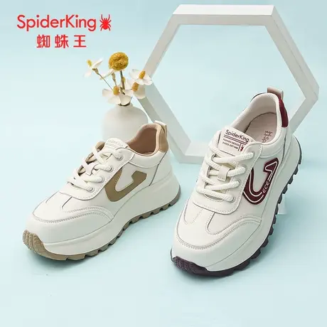SPIDER KING/蜘蛛王德训鞋女真皮2025春商场新款小白鞋运动休闲潮商品大图