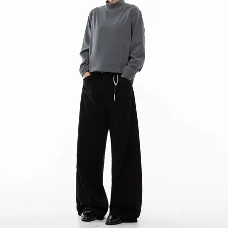 美式复古纯棉解构工装牛仔裤女秋季新款宽松休闲拖地直筒阔腿裤商品大图