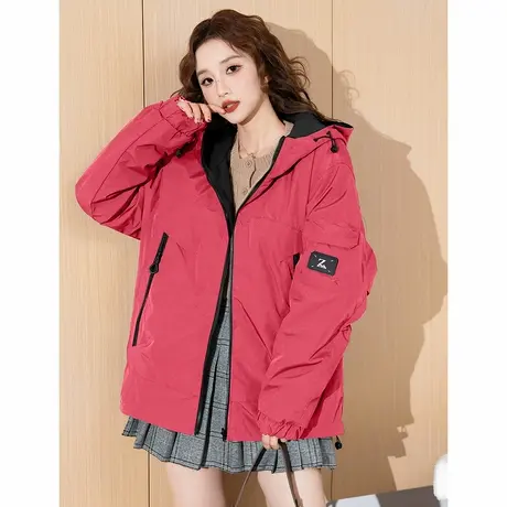 【双面穿】唐狮新款棉衣女连帽加厚上衣潮流时尚韩系穿搭上衣yctu商品大图