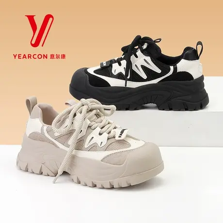 意尔康女鞋2025新款春季老爹鞋女厚底运动休闲鞋增高户外工装鞋子商品大图