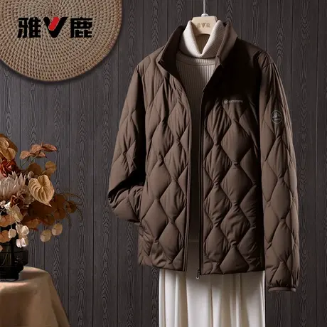 雅鹿官方冬季新款气质立领防寒保暖韩版轻薄短款女士黑色羽绒服图片