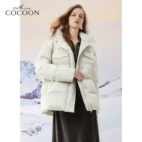 misscocoon23秋冬新款时尚通勤立领防风宽松廓形保暖羽绒服外套商品大图
